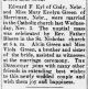 Edward F Eyle and Miss Mary Evelyn Green Wedding Announcement