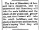 Sasenbery & Lessert Store Dissolved 2-7-1912 Merriman Maverick
