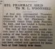 Eyl Drug Store Sold Merriman Monitor April 1, 1937