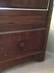 Cherry Chest-Back View with inscription 'Frank Morgan Claremore, IT'